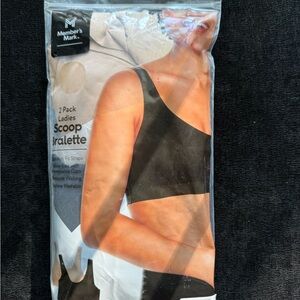 Member's Mark Black and Beige Scoop Bralette 2-Pack